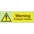 Warning exhaust fumes sign