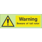 Warning beware of tail rotor Sign
