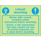 Liferaft launching Sign