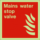Mains water stop valve sign