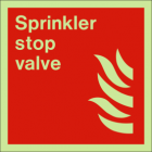 Sprinkler stop valve sign