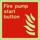 Fire pump start button sign