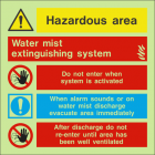 Hazardous area water mist extinguishing system Sign