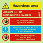 Hazardous area argon IG-01 extinguishing system Sign