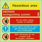 Hazardous area INERGEN extinguishing system Sign
