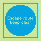 Escape Route Keep Clear IMO Sign