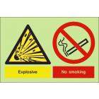 Explosive no smoking sign