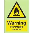 Warning flammable materials sign