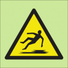 Warning slippery surface sign