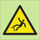Warning risk of falling sign