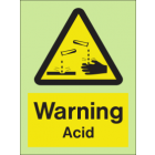 Warning acid sign