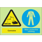Corrosive wear protective clothing sign