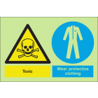 Toxic wear protective clothing sign