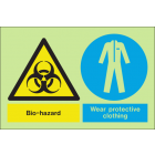 Bio-hazard wear protective clothing sign