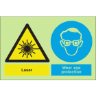 Laser wear eye protection sign