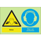 Noise wear ear protection sign