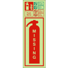 Missing fire extinguisher-Foam spray sign