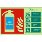 Fire extinguisher identification-ABC powder sign
