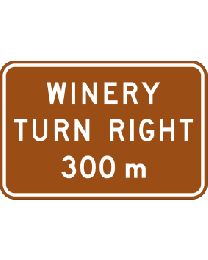 Tourist Feature-Turn Right Down Side Road Sign 