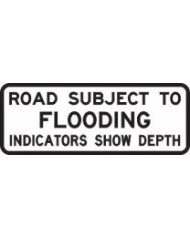 Road Subject To Flooding Indicators Show Depth Sign