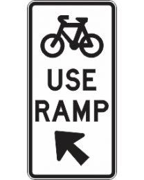 Bicycles Use Ramp Sign