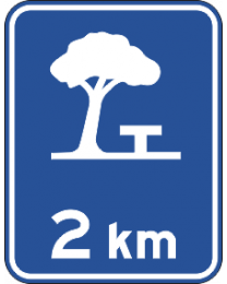 Rest Area ...km Sign