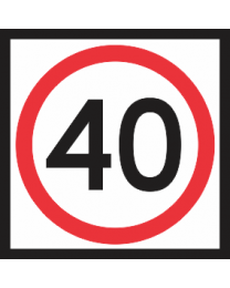 Speed Limit (40km) Sign