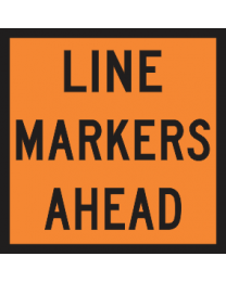 Line Markers Ahead Sign (fluro)