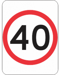 Speed Restriction (40km) Sign