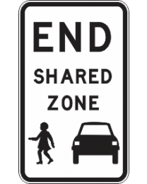 End Shared Zone Sign 