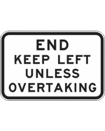 End Keep Left Unless Overtaking Sign  