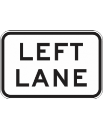 Left Lane (L or R) sign   