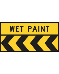 Wet Paint Left Sign 