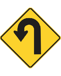 Hairpin Bend (L or R) Sign 