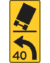 Tilting Truck...km/h (L or R)  Sign 