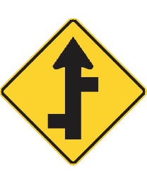 Staggered Side Road Junction (L or R) Sign  