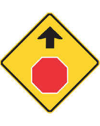 Stop Sign Ahead Sign  