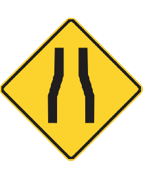 Road Narrows Sign 