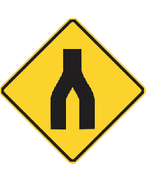 End Divided Road Sign