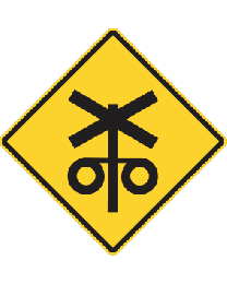 Railway Level Crossing  - Flashing Signal Ahead Sign 