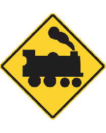 Railway Crossing- Train (Passive Control)(L or R) Sign 