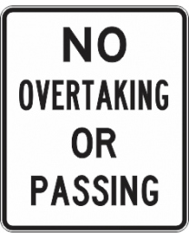 No Overtaking Or Passing Sign