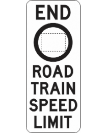 End Road Train Speed Limit Sign
