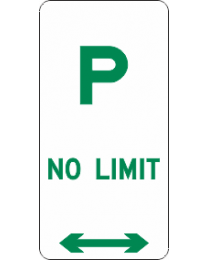No Limit Parking Sign