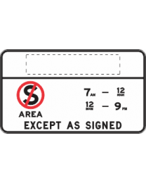 No Stopping Area (Major Entry) Sign