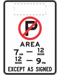 No Parking Area (Minor Entry)