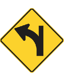 Side Road Junction Straight Ahead On A Curve Sign