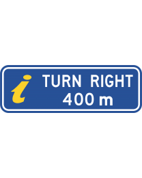 Positions ....m Turn Right Sign