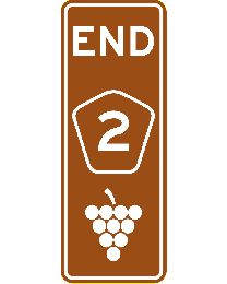 Tourist Drive Advance Sign - Numeral and Symbol and End