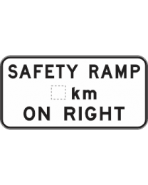 Safety Ramp ...km On Right Sign